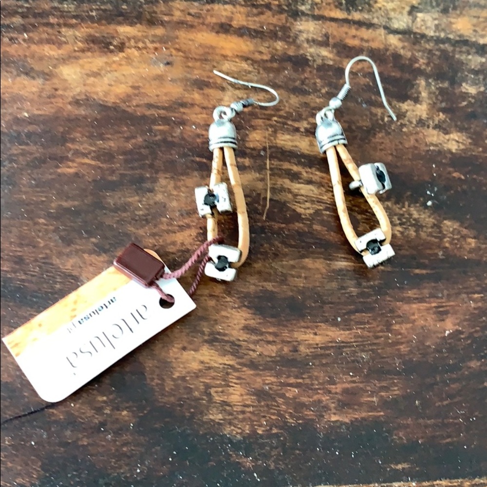 Artelusa Cork and Silver Earrings Made in Portugal